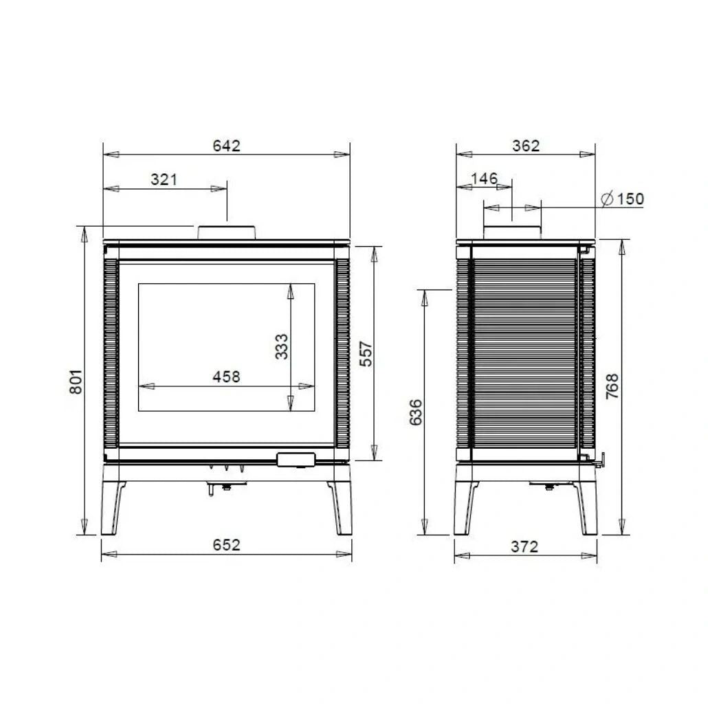 Soba de fonta pe lemne 9-13.5kW Kazan