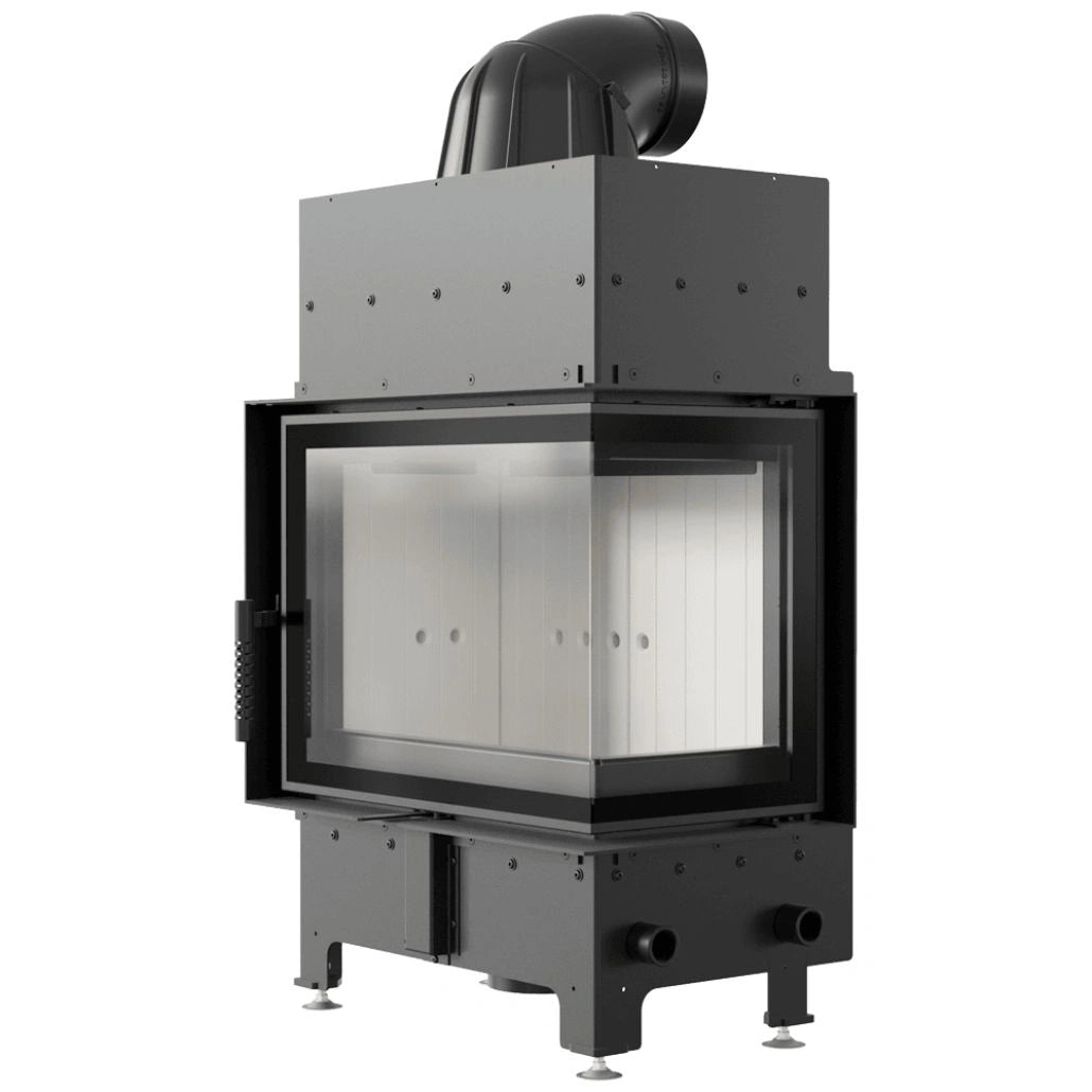 Șemineu din oţel FLOTEK S, 8kW - sticla dreapta fara stalp