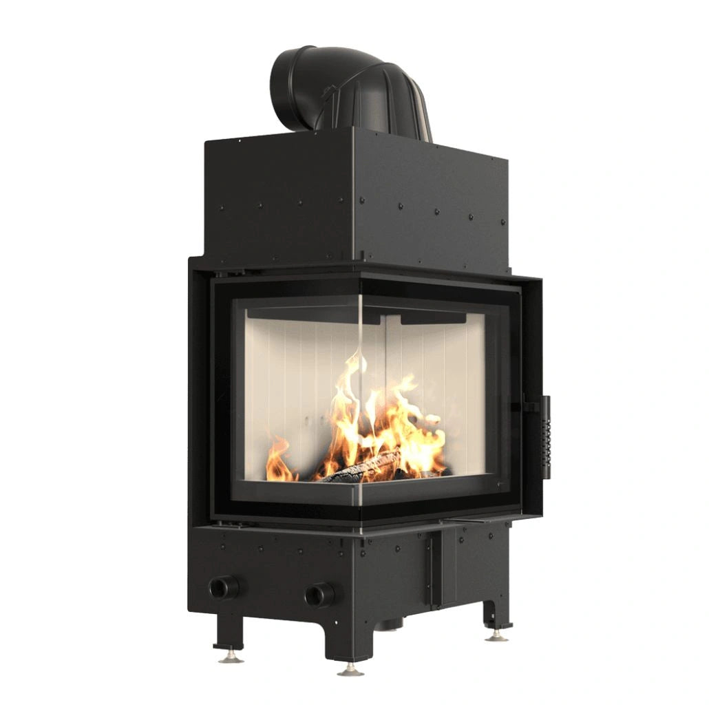 Șemineu din oţel FLOTEK S, 8kW - sticla stanga fara stalp