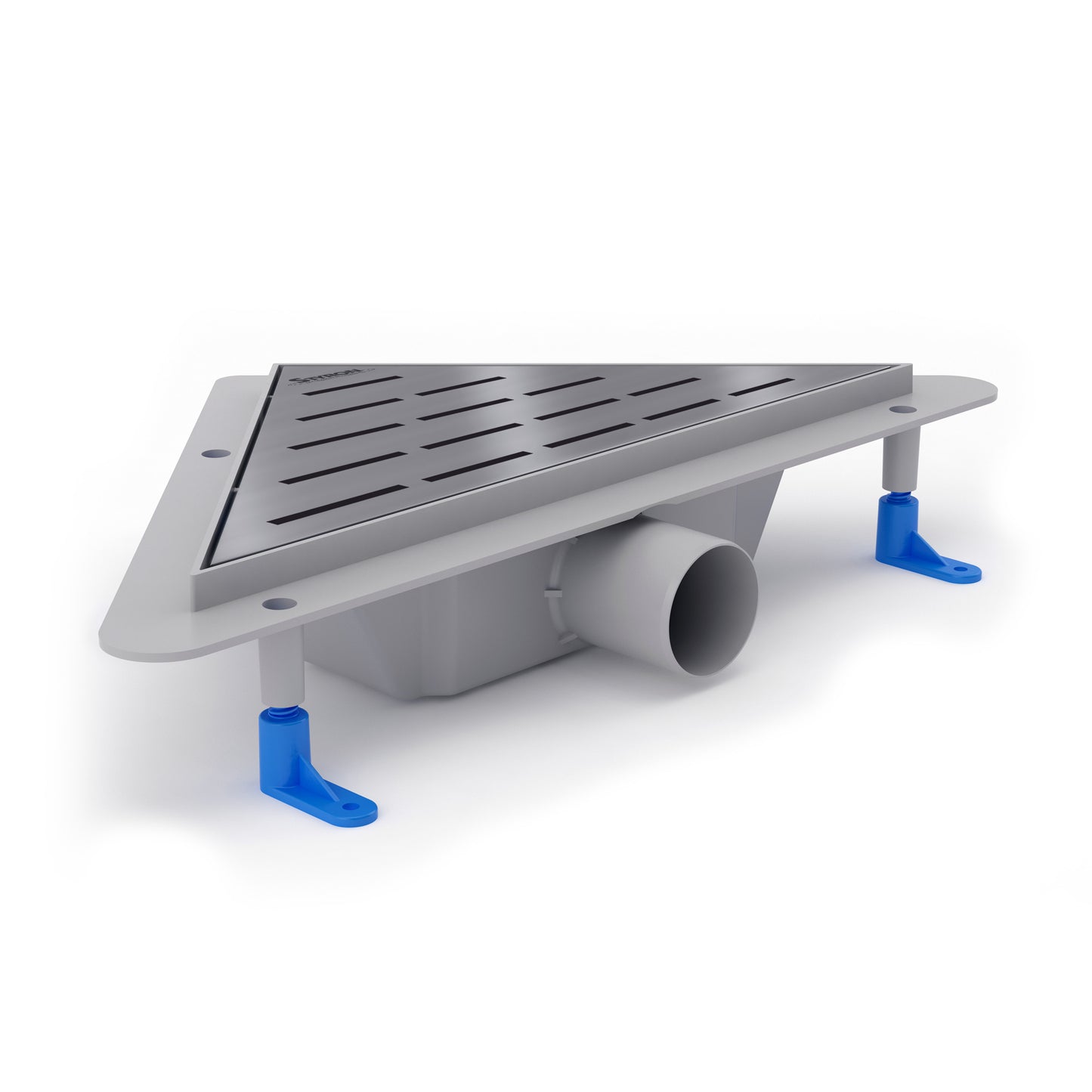 Rigola dus coltar Styron Medium cu gratar inox lucios