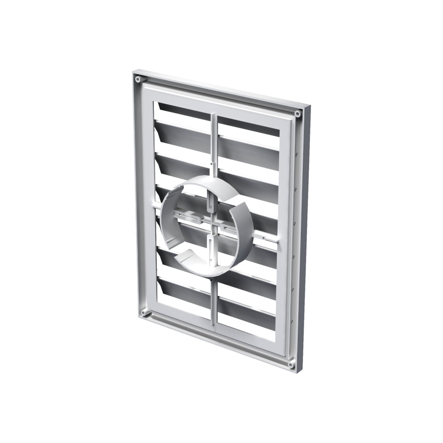 Grila PVC Vents cu jaluzele gravitationale, racord adjustabil