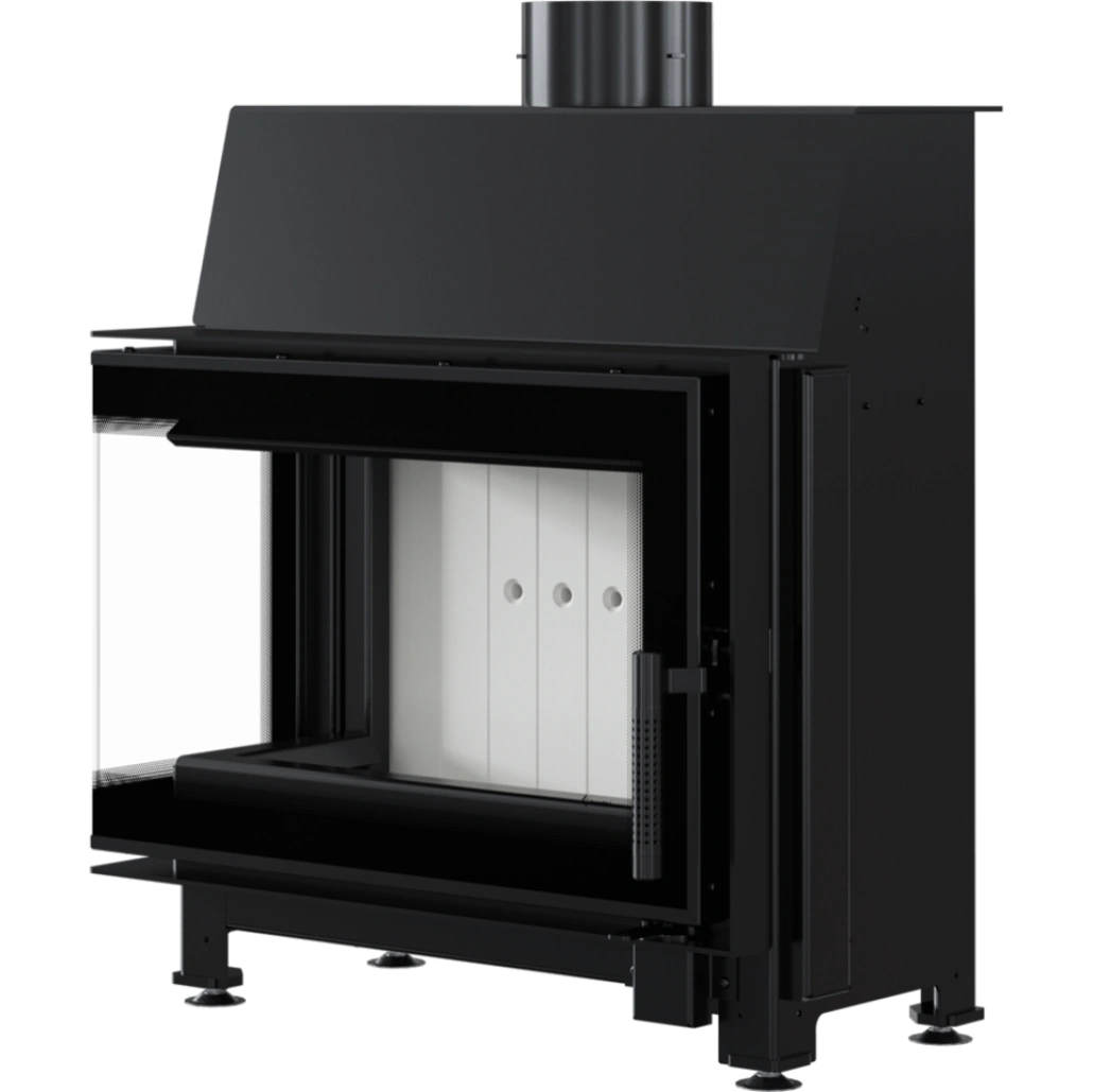 Șemineu din oţel SIMPLE S Modern 7-8kw sticla stanga fara stalp