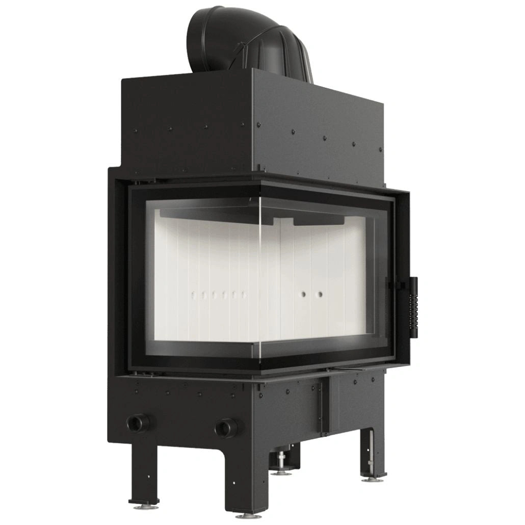 Șemineu din oţel FLOTEK M, 10kW - sticla stanga fara stalp