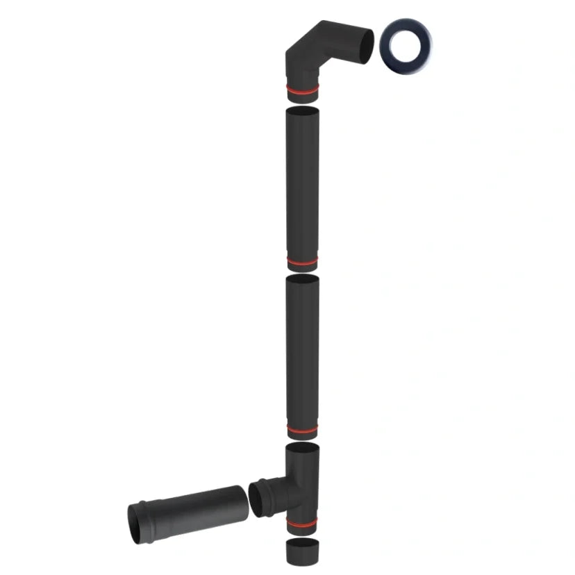 Set tubulatura peleti - Φ80 + prelungire racord 50cm
