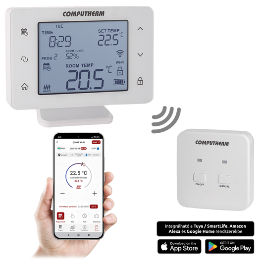 Termostat programabil COMPUTHERM Q20RF Wi-Fi cu radiofrecventa