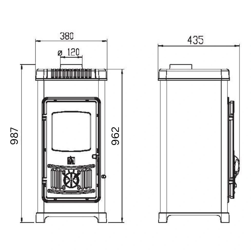 Soba de fonta pe lemne 7-9kW DONA