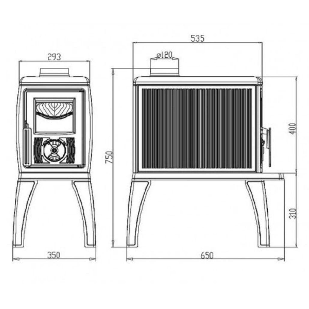 Soba de fonta pe lemne 8.9-11kW TORK