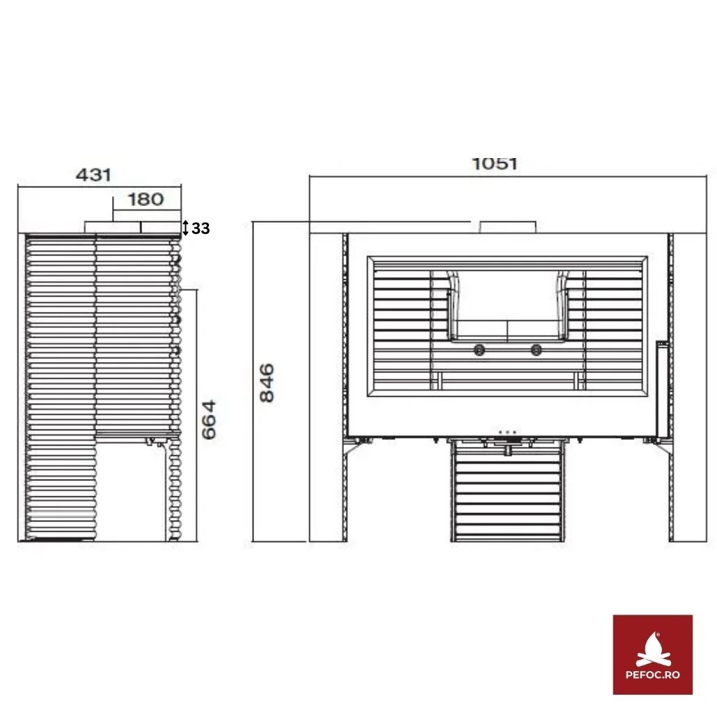 Soba de fonta pe lemne 12-18kW ITAYA