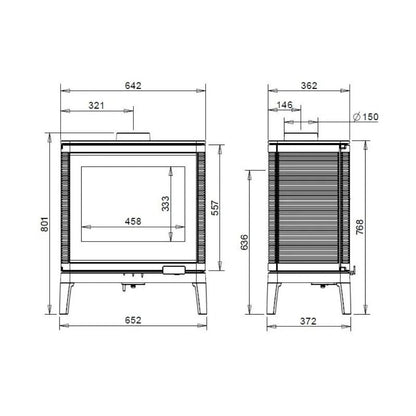 Soba de fonta pe lemne 9-13.5kW Kazan
