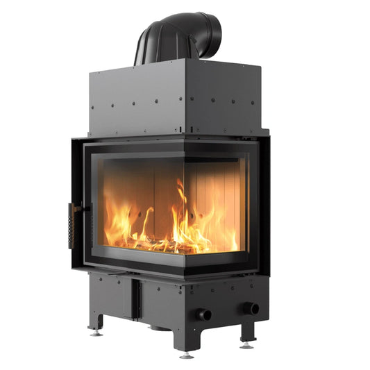 Șemineu din oţel FLOTEK S, 8kW - sticla dreapta fara stalp