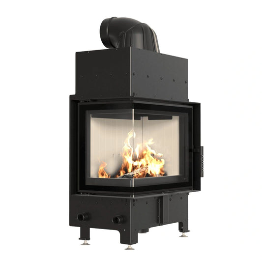 Șemineu din oţel FLOTEK S, 8kW - sticla stanga fara stalp