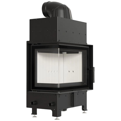 Șemineu din oţel FLOTEK S, 8kW - sticla stanga fara stalp