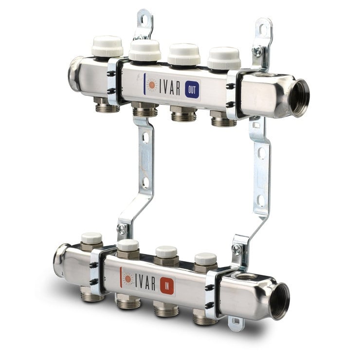 Set distribuitor inox  tur/retur 1'' EK, IVAR