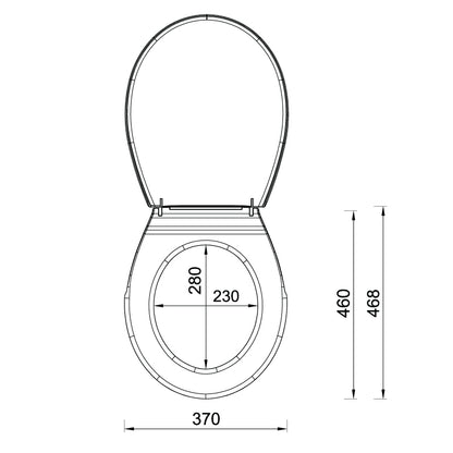 Ramă WC alb SZÁVA cu balamale din inox- Styron