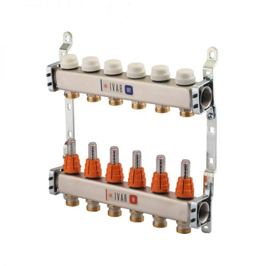 Set distribuitor inox 1" X EK, cu debitmetru, IVAR
