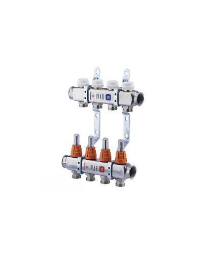 Set distribuitor inox 1" X EK, cu debitmetru, IVAR