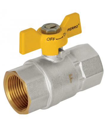 Robinet cu bila interior-interior pentru gaz cu maner tip fluture EFFEBI Italy