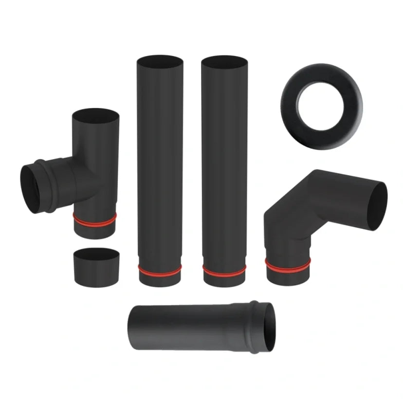Set tubulatura peleti - Φ80 + prelungire racord 50cm