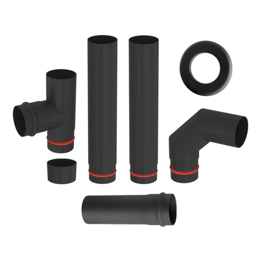 Set tubulatura peleti - Φ80 + prelungire racord 50cm