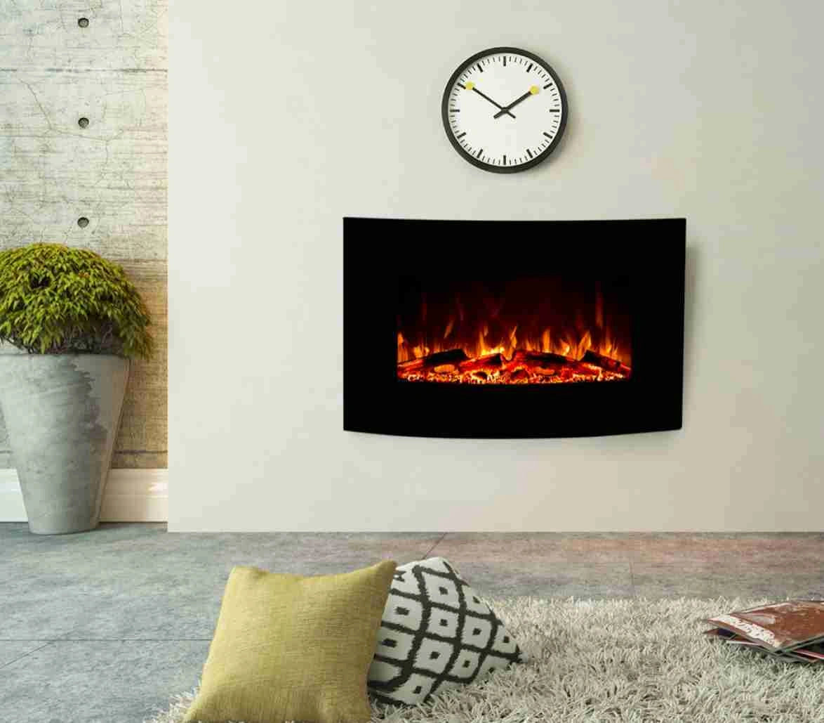 Jupiter negru semineu electric de perete