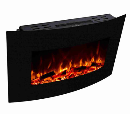 Jupiter negru semineu electric de perete