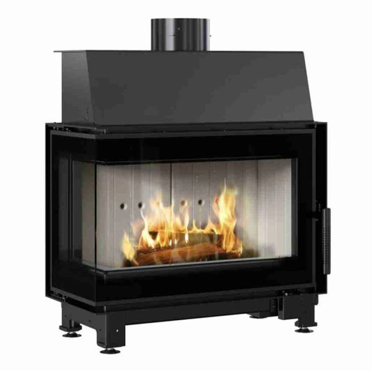 Șemineu din oţel SIMPLE S Modern 7-8kw sticla stanga fara stalp